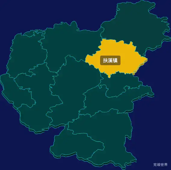 threejs韶关市仁化县geoJson地图3d地图鼠标移入显示标签并高亮